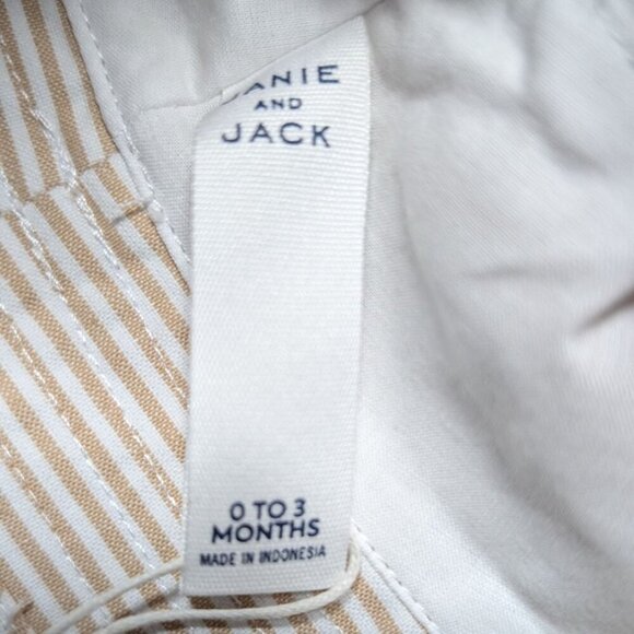 Janie & Jack Baby Sun Hat Bucket Palm Tree Striped 0-3 Months 100% Cotton - Picture 5 of 8